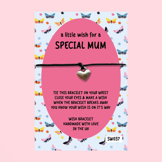WishStrings ‘Special Mum’ Wish Bracelet on Gift Card | Thoughtful Keepsake Gift for Mum | Meaningful Bracelet for Mother’s Day, Birthday or Just Because