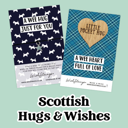 Scottish Collection – Wish Bracelets & Pocket Hug Tokens | Handmade Keepsakes with Scottish Quotes & Symbols | Thoughtful Gifts from Scotland