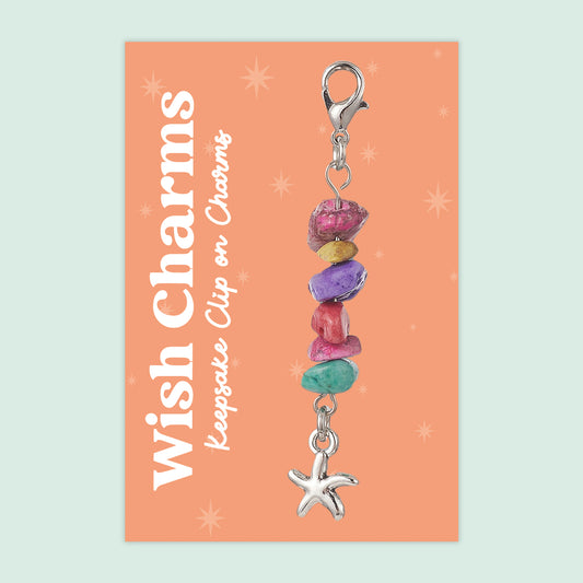 Starfish - Wish Charms - Keepsake Clip on Charm with Gemstones