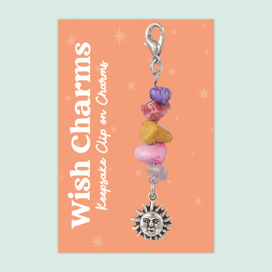 Sun - Wish Charms - Keepsake Clip on Charm with Gemstones