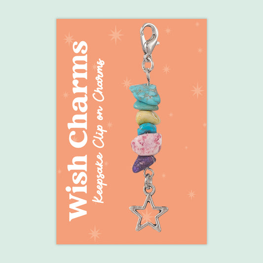 Star - Wish Charms - Keepsake Clip on Charm with Gemstones