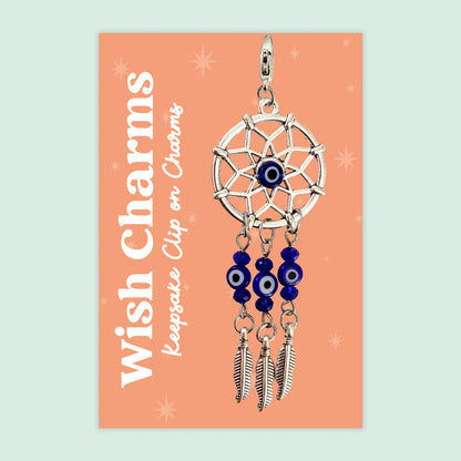 Dream Catcher - Wish Charms - Keepsake Clip on Charm with Beads