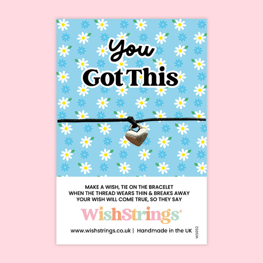 WishStrings ‘You Got This’ Wish Bracelet | Uplifting Positivity Gift | Meaningful Bracelet for Encouragement & Motivation