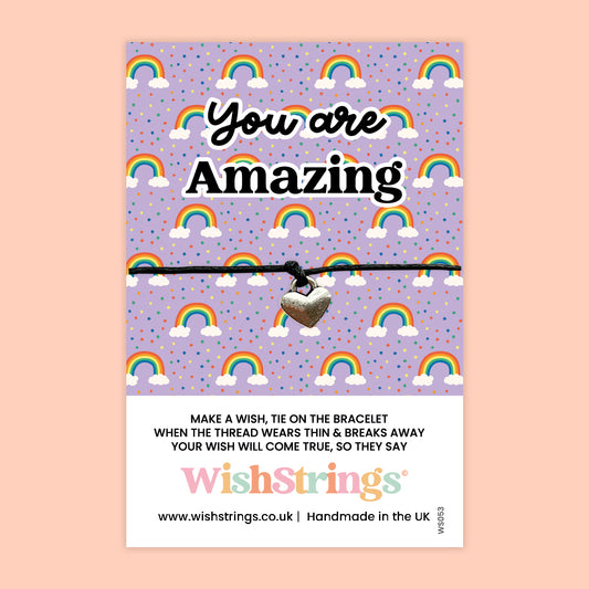 WishStrings ‘You Are Amazing’ Wish Bracelet | Positivity & Encouragement Gift | Meaningful Thank You Bracelet to Uplift & Inspire