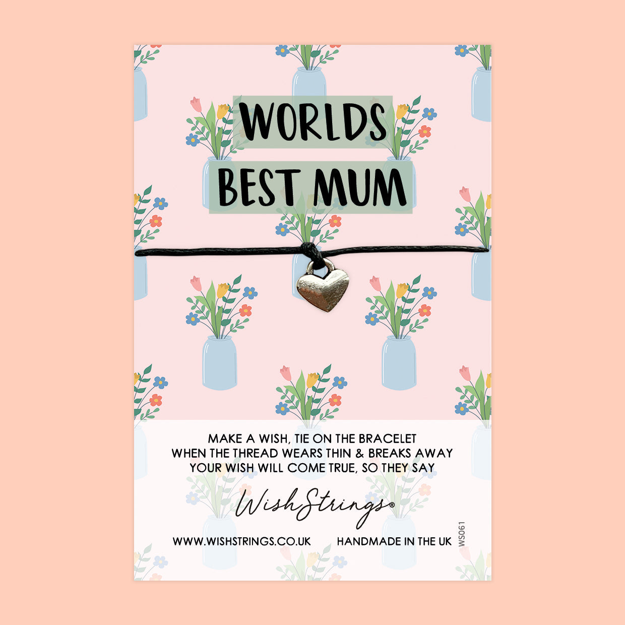 SALE - Worlds Best Mum - WishStrings Wish Bracelet - S157