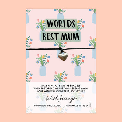 SALE - Worlds Best Mum - WishStrings Wish Bracelet - S157