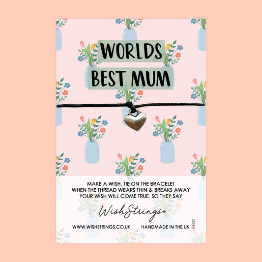 SALE - Worlds Best Mum - WishStrings Wish Bracelet - S157