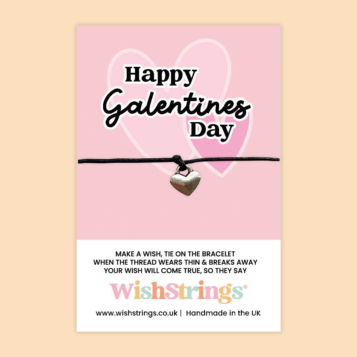 WishStrings ‘Happy Galentines Day’ Wish Bracelet | Gift for Best Friend | Handmade Keepsake to Celebrate Female Friendships | Thoughtful Galentine Token