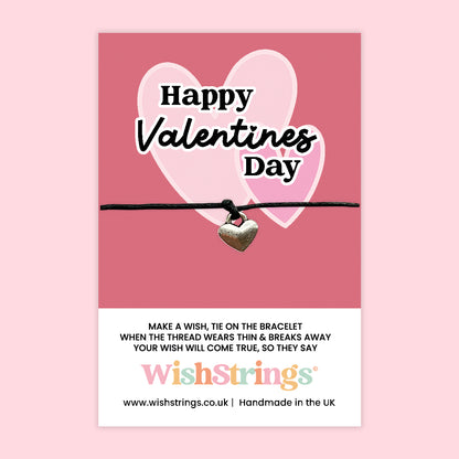 WishStrings ‘Happy Valentines Day’ Wish Bracelet | Romantic Gift for Her or Him | Heartfelt Handmade Keepsake | Thoughtful Valentine’s Day Token