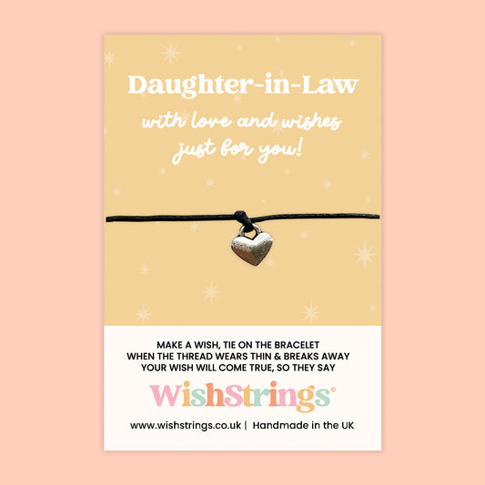 WishStrings Wish Bracelet – Daughter-in-Law | Thoughtful Keepsake Gift with Heart Charm | A Meaningful Way to Show Love and Appreciation