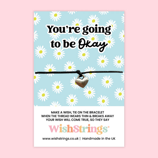 WishStrings ‘You Are Going to Be Okay’ Wish Bracelet | Comforting Gift for Tough Times | Meaningful Thinking of You Keepsake