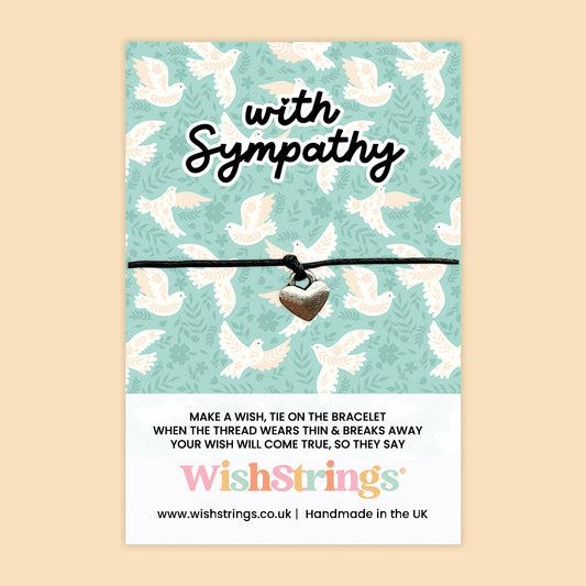 WishStrings ‘With Sympathy’ Wish Bracelet | Thoughtful Bereavement Gift | Handmade Token of Remembrance and Comfort | Gentle Keepsake for Loss and Grief