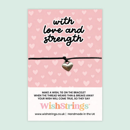 WishStrings ‘With Love and Strength’ Wish Bracelet | Uplifting Gift for Tough Times | Handmade Keepsake of Encouragement and Support | Thoughtful Token for Positivity