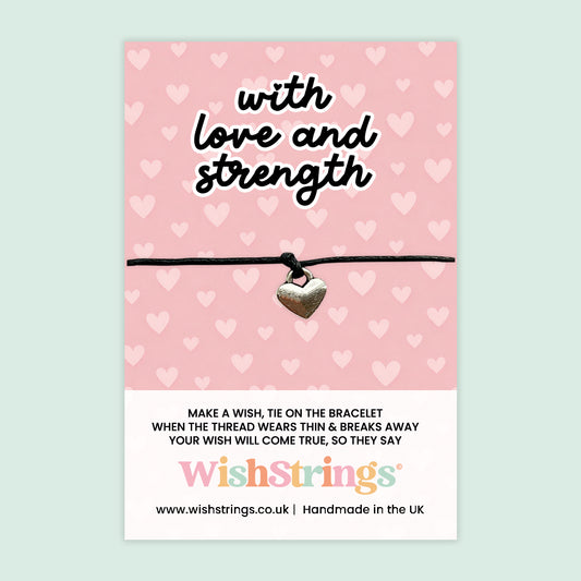 WishStrings ‘With Love and Strength’ Wish Bracelet | Uplifting Gift for Tough Times | Handmade Keepsake of Encouragement and Support | Thoughtful Token for Positivity
