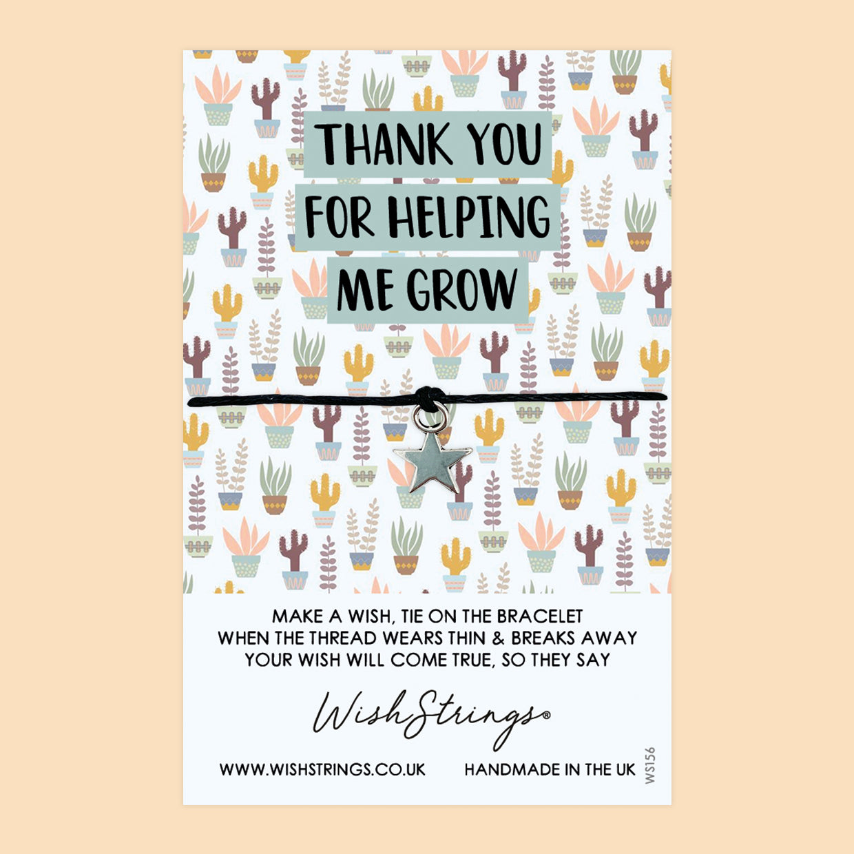 Thank You, for helping me grow - WishStrings Wish Bracelet