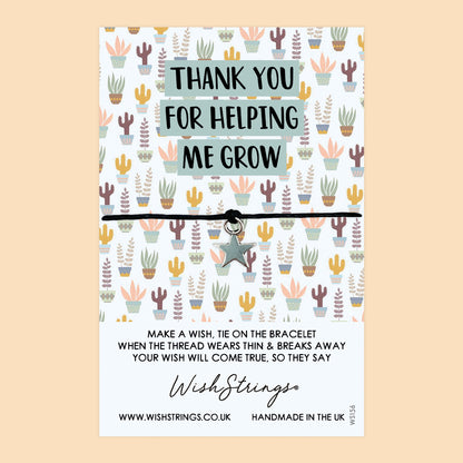 Thank You, for helping me grow - WishStrings Wish Bracelet