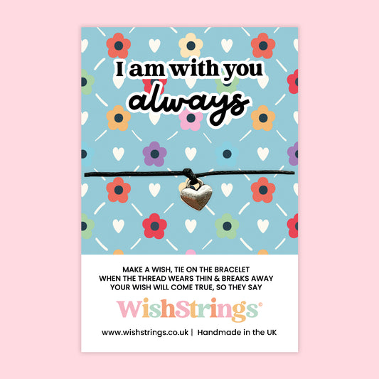 WishStrings ‘I Am With You Always’ Wish Bracelet | Comforting Sentimental Gift | Handmade Keepsake for Love, Loss or Remembrance | Thoughtful Letterbox Token