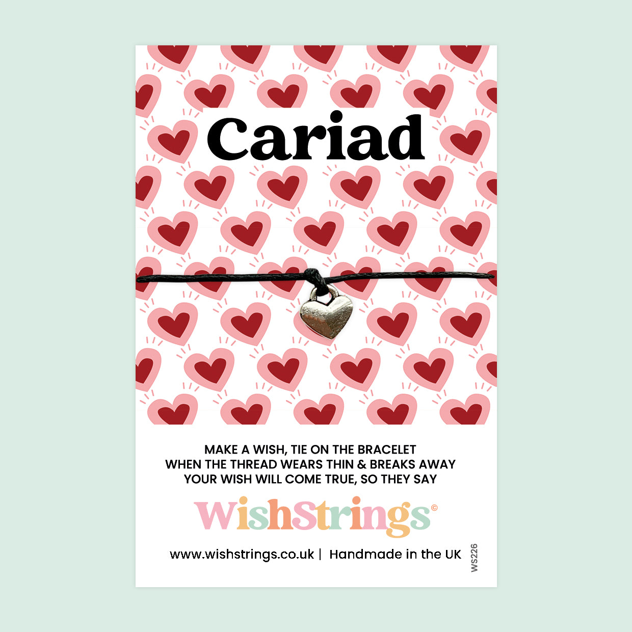 Cariad WishStrings Bracelet Heartfelt Welsh Keepsake Gift