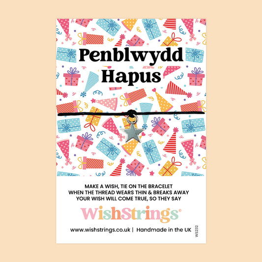 Penblwydd Hapus, Welsh - WishStrings Wish Bracelet