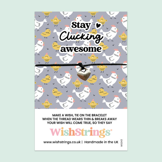 Wish Bracelet Handmade – Fun Farmyard Gift | Positive Message Jewelry | Black Waxed Cord Bracelet