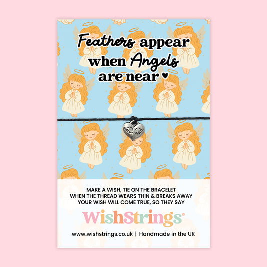 Angel Wish Bracelet – WishStrings Handmade Waxed Cotton With Angel Card Gift