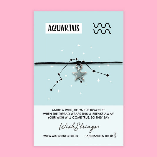 AQUARIUS, Star Sign - WishStrings Wish Bracelet - WS261★