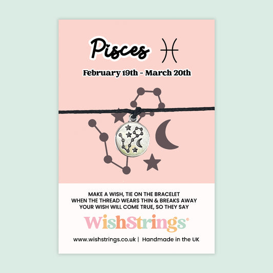 Pisces Star Sign Bracelet – Handmade Zodiac Astrology Gift with Gift Card