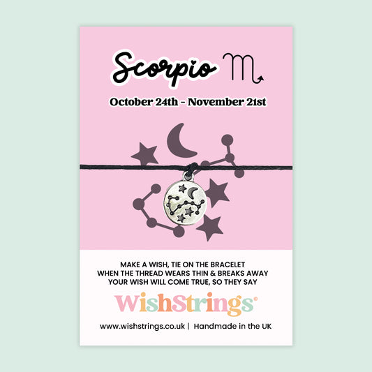 Scorpio Wish Bracelet – Handmade Zodiac Star Bracelet | Gift Card Design | Birthday Gift