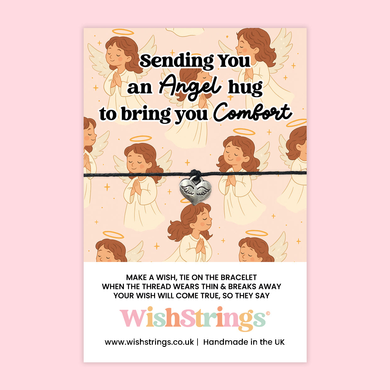 Angel Collection – 6 Pocket Hugs, 6 WishStrings & 6 Angel Tokens | Guardian Angel Gifts | Handmade Comfort Keepsakes