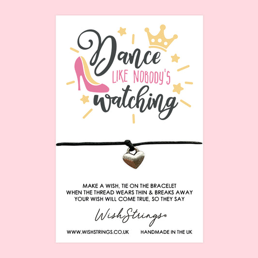 WishStrings ‘Dance Like Nobody Is Watching’ Wish Bracelet | Perfect Gift for Dancers & Ballet Lovers | Meaningful Keepsake for Dance Friends
