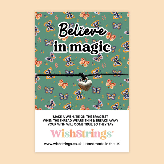 WishStrings Wish Bracelet – Believe in Magic | Butterfly Charm Bracelet Gift | Inspirational Keepsake Bracelet for Dreamers and Free Spirits