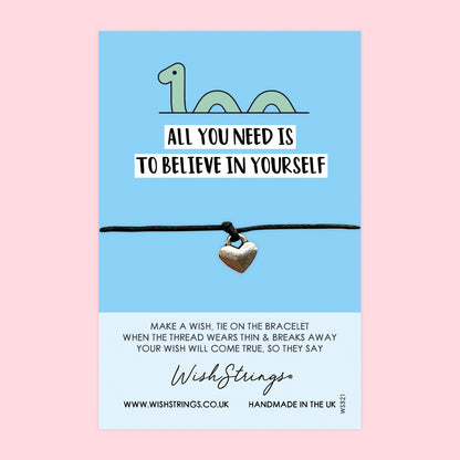 Nessie, Believe in Yourself  - WishStrings Wish Bracelet