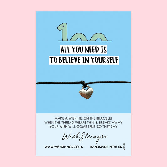 WishStrings Wish Bracelet – Confidence Booster Gift | Handmade Wax Cord Jewelry with Gift Card