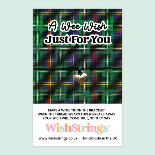 Scottish Wish Bracelet – Handmade Waxed Cotton Cord | Letterbox Gift Idea With Keepsake Card