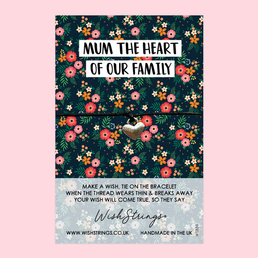 Wish Bracelet For Mum – Heart Of Family Gift | Handmade Keepsake With Letterbox Friendly Card