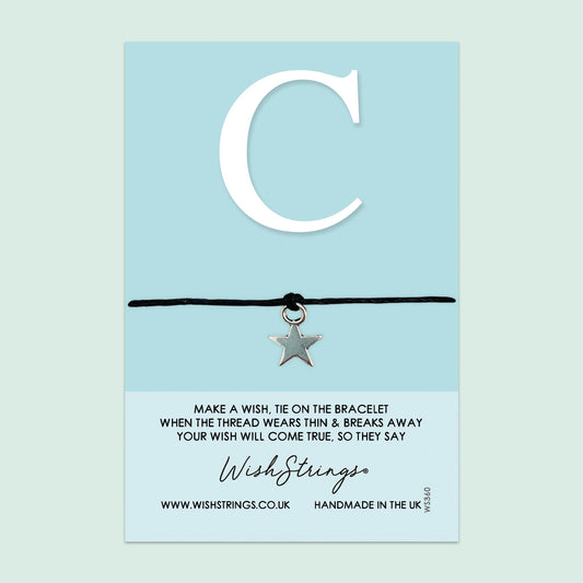Letter C Wish Bracelet – Personalized Initial Jewelry Gift | Birthday Card Included
