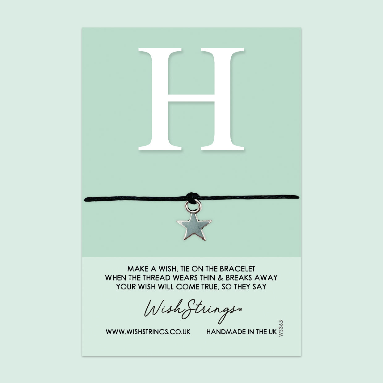 Letter H Wish Bracelet – Personalized Initial Jewelry Gift | Birthday Gift Card Included