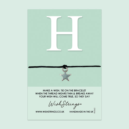 Letter H Wish Bracelet – Personalized Initial Jewelry Gift | Birthday Gift Card Included