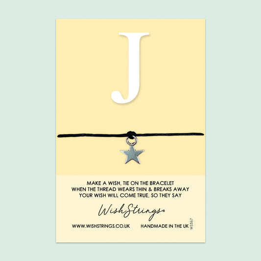 Personalized Initial Bracelet – WishStrings Letter J | Birthday Gift Bracelet With Gift Card