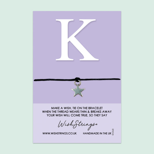 Personalized Initial Bracelet – Letter K Wish Bracelet | Gift Card | Sentimental Keepsake