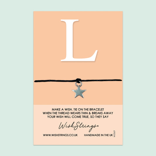 Letter Wish Bracelet – Personalized Initial Bracelet on Gift Card for Birthday & Friendship