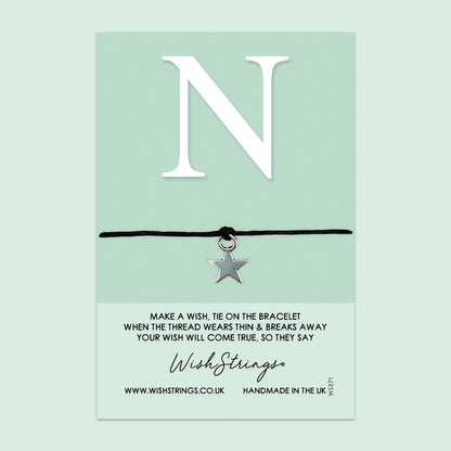 Personalized Initial Bracelet – Letter N Wish Bracelet | Gift Card Included | Meaningful Keepsake