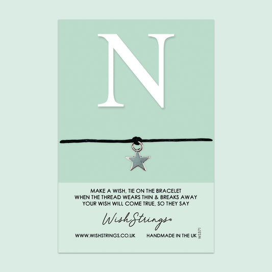 Personalized Initial Bracelet – Letter N Wish Bracelet | Gift Card Included | Meaningful Keepsake