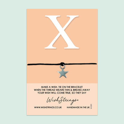 Wish Bracelet – Personalized Letter X Initial Bracelet | Gift Card | Meaningful Keepsake