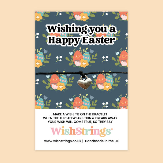 WishStrings ‘Wishing You a Happy Easter’ Wish Bracelet | Spring Gift Keepsake for Friends & Family | Thoughtful Easter Card Insert or Letterbox Token | Handmade in the UK
