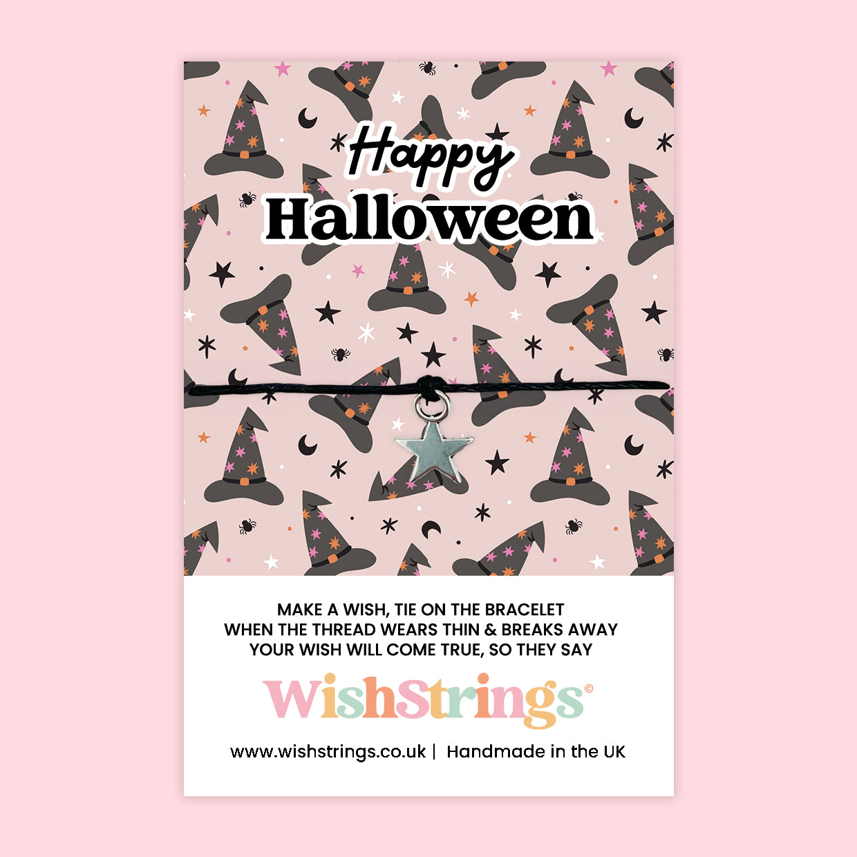 Halloween Collection – Spooky Wish Bracelets & Pocket Hug Tokens | Handmade Keepsakes with Charms & Quotes | Fun Seasonal Gifts Under £5