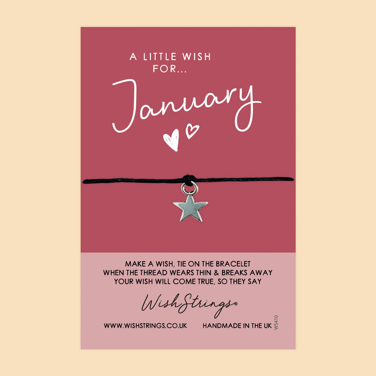 January, Birth Month  - WishStrings Wish Bracelet