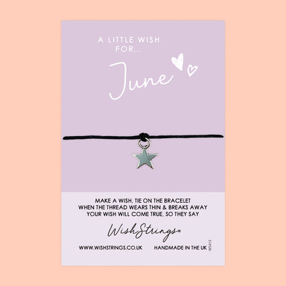 June, Birth Month  - WishStrings Wish Bracelet