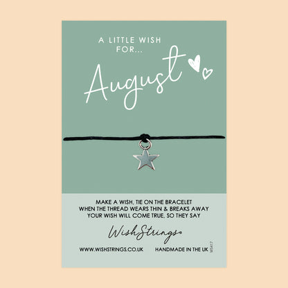 August, Birth Month  - WishStrings Wish Bracelet