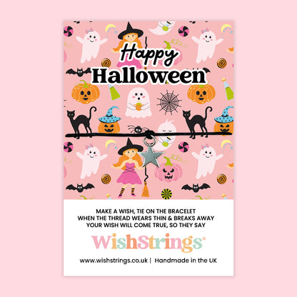 Halloween Collection – Spooky Wish Bracelets & Pocket Hug Tokens | Handmade Keepsakes with Charms & Quotes | Fun Seasonal Gifts Under £5